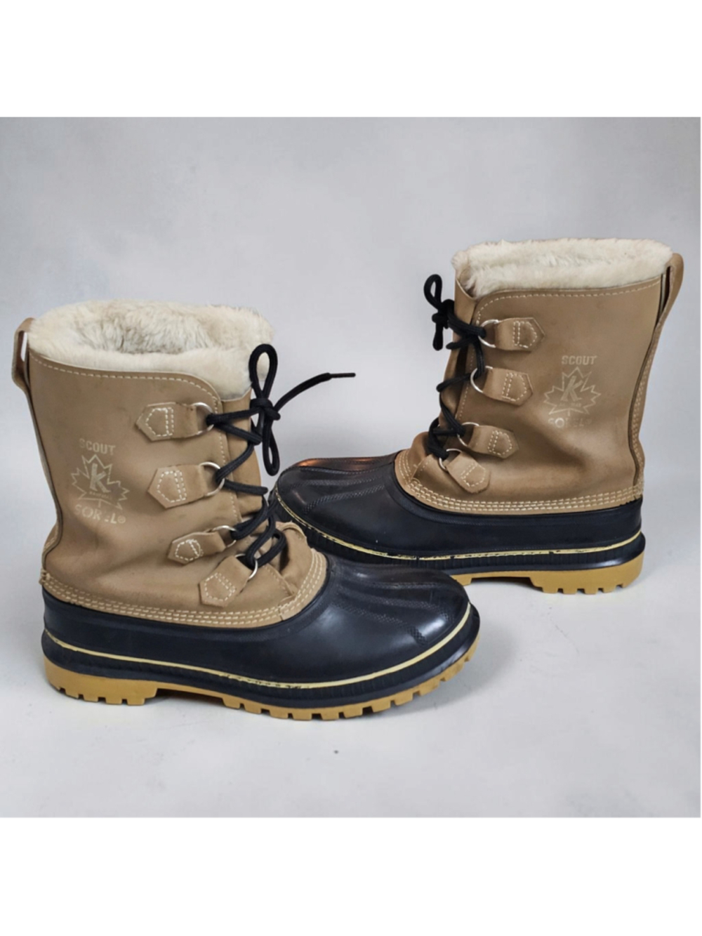 Vintage Sorel Scout Mens 9 Waterproof Snow Boots Wool Lined Made Canada